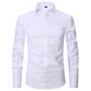 Autumn Men's French Shirt Business Dress Long Sleeve White Shirt Solid Color Twill Shirt