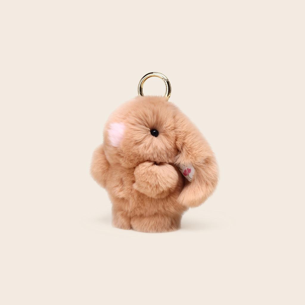 Bunny Keychain Plush With Flower Print For Bag Pendant Decoration Gift Kids