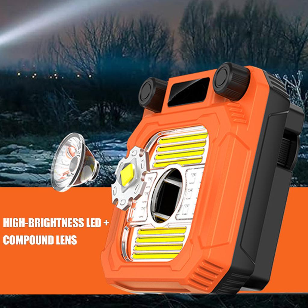 Hand Crank Tent Light Rechargeable Mini Flashlight with Stand Camping Lamp for Outdoor Emergency Lamp