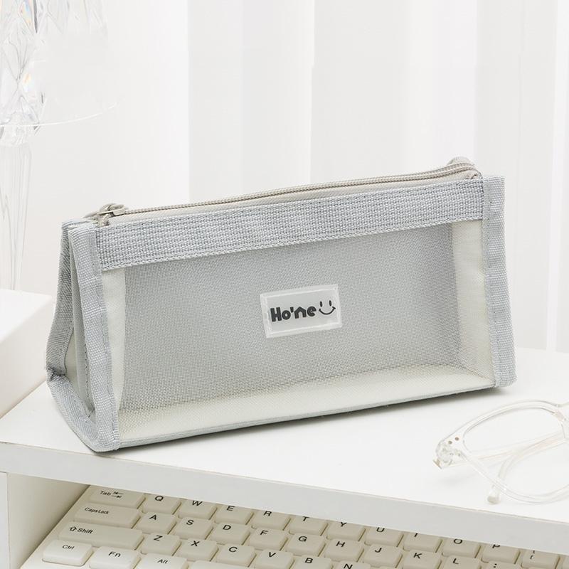 

Прозрачный 3-слойный сетчатый пенал, чехол для ручек, марлевый чехол треугольной формы для хранения канцелярских принадлежностей