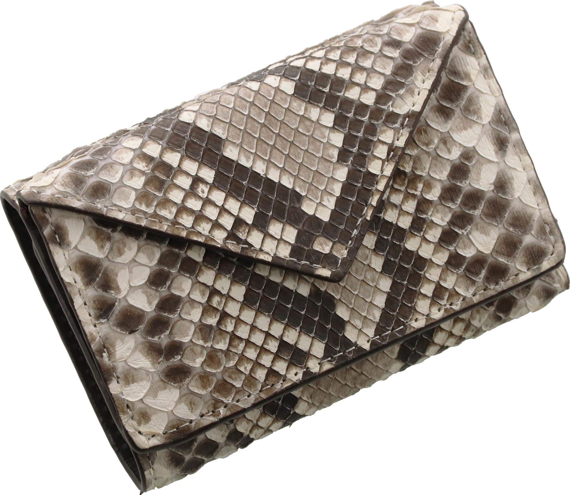 

HALEINE Мини-портмоне-гармошка из кожи алмазного питона для женщин, карманного размера, с отделением для монет: натуральный