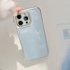 Gilded Ins Blue Bow 16pro Max Mobile Phone Case Iphone15 Drop Glue 14 Suitable for Huawei P70pro Hard