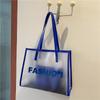 Fashion Capacity Large Transparent Pvc Tote Bag With Splice Details For Daily