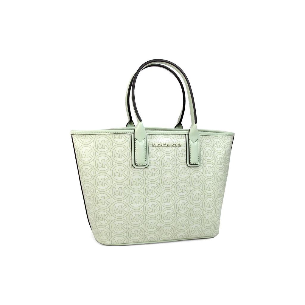 Michael Kors Jodie Classic Vintage Monogram Print Faux Leather Tote Bag Women Tote Mint-Green 35H1T2JT1C-ATOM