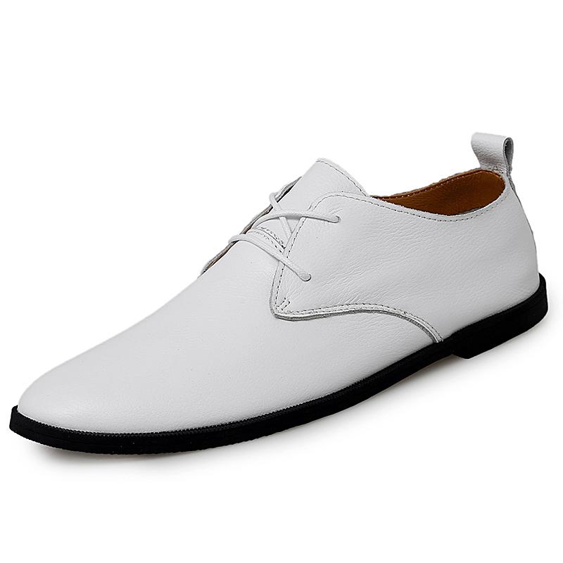 

Высококачественная мужская повседневная обувь, мокасины из натуральной кожи, деловая обувь на шнуровке, острые носки, удобные мужские кроссовки 42 белый