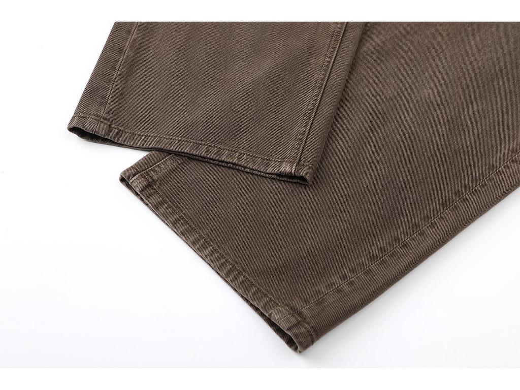 Spring 2026 Women's Mocha Brown Wide Leg Crooked Jeans