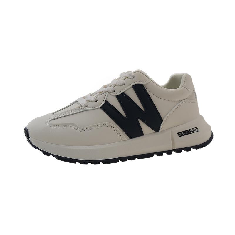 

Легкие и модные универсальные белые туфли на платформе для женщин 2025 года, новые повседневные кожаные кроссовки для весны и осени 41 чёрный