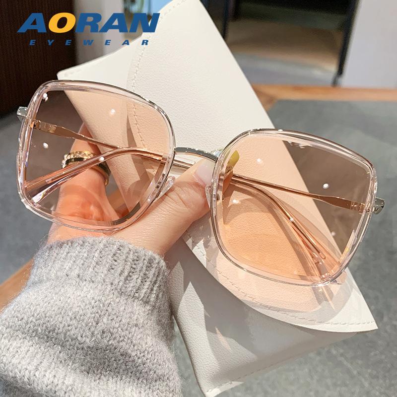 2026New Tea-colored Sunglasses for Women, Suitable for Summer Driving, UV Protection, High-end Feel, Large Frame, Makes the Face Look Smaller,