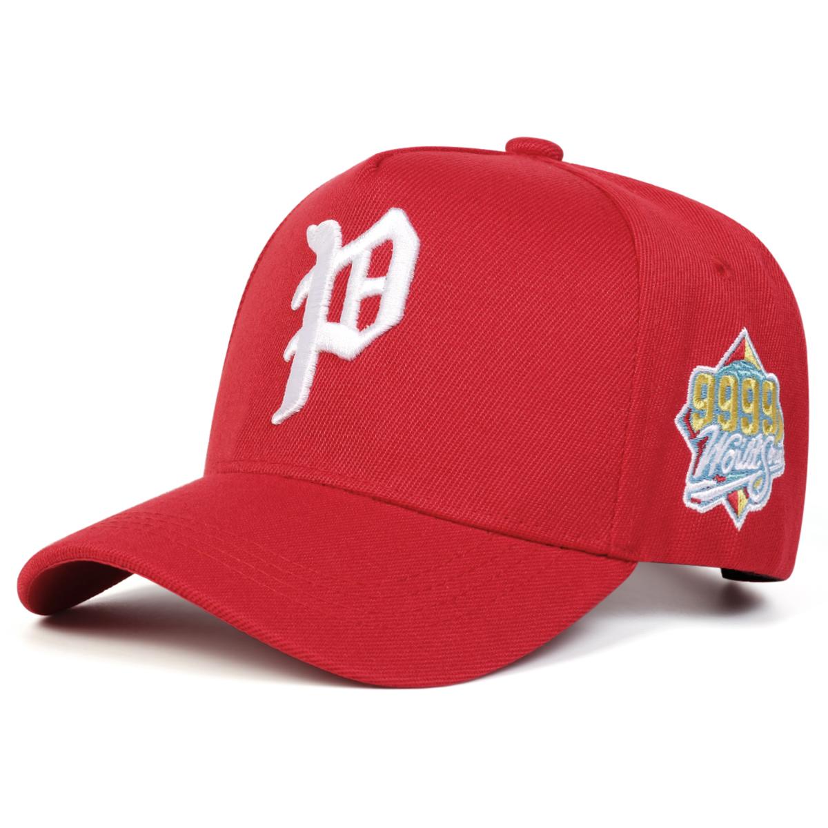 

Унисекс Готическая бейсболка с вышивкой P, регулируемая, для личности, уличные хип-хоп кепки, весенне-осенние, для отдыха на открытом воздухе, дорожные аксессуары для женщин и мужчин красный