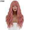 MERISIHAIR Lange Wasserwellen-Perücken für Frauen mit stumpfem Pony, synthetische Hochtemperaturfaser-Perücken für den täglichen Gebrauch auf Partys und Cosplay