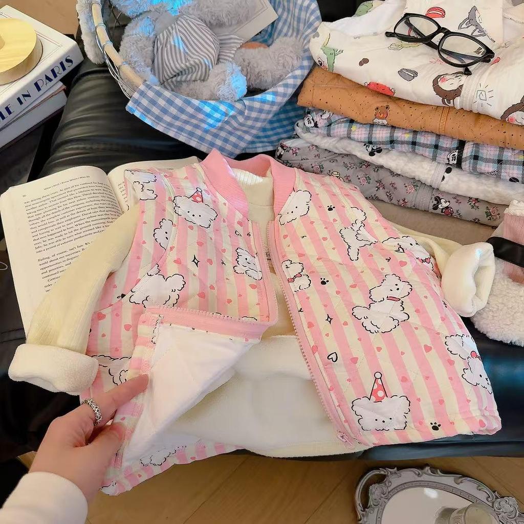 Chaleco de Algodón de Dibujos Animados para Niños - Ropa de Abrigo Cálida Acolchada para Niñas y Niños
