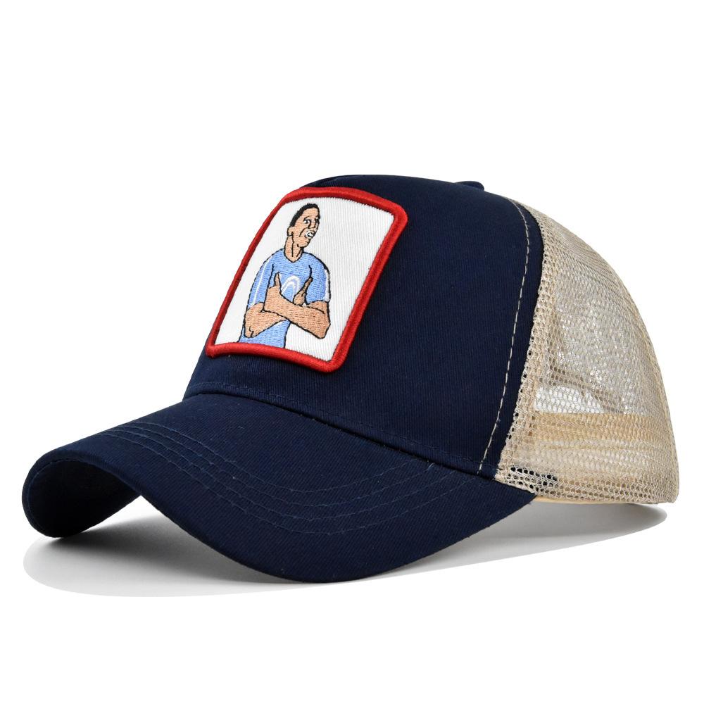 

Duck Tongue Cap Threedimensional Patch Embroidered Baseball Cap Curved Brim Hat Navy White