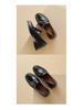 Women's 2025 Vintage Brown Preppy Loafers - Slip-On Coin Round Toe Leather Shoes with Kitten Heel