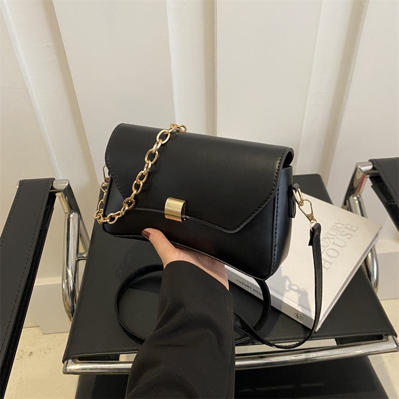 Trendy Pu Street Style Shoulder Bag For Women Spring 2024 New Simple Underarm Bag чёрный