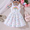 New Product for Children and Middle-aged Girls Summer Rainbow Print Sleeveless Suspender Dress Q1691-C