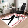 Custom Name Baseball Printed Carpet, for Office Chair Living Room Bedroom Kitchen Room Decor Gifts.