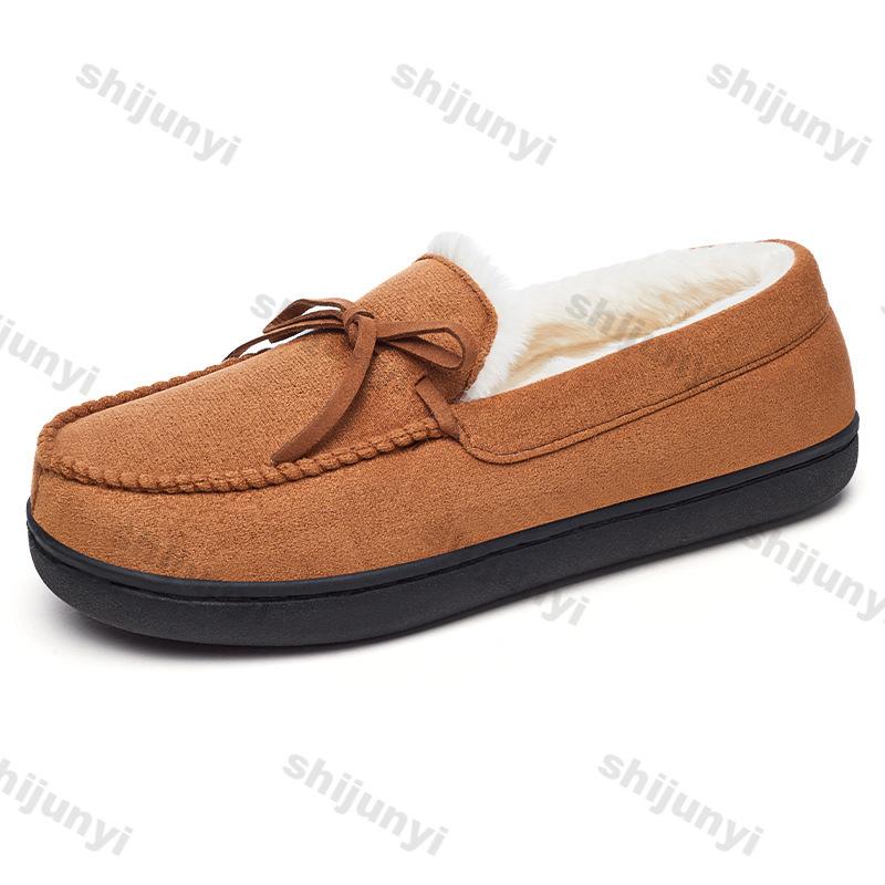 Women's Cotton Shoes 2025 Winter New Plush Thickened Warm Home Slippers Fashion Vintage Bow-knot Flat Outdoor Luxury Short Boots