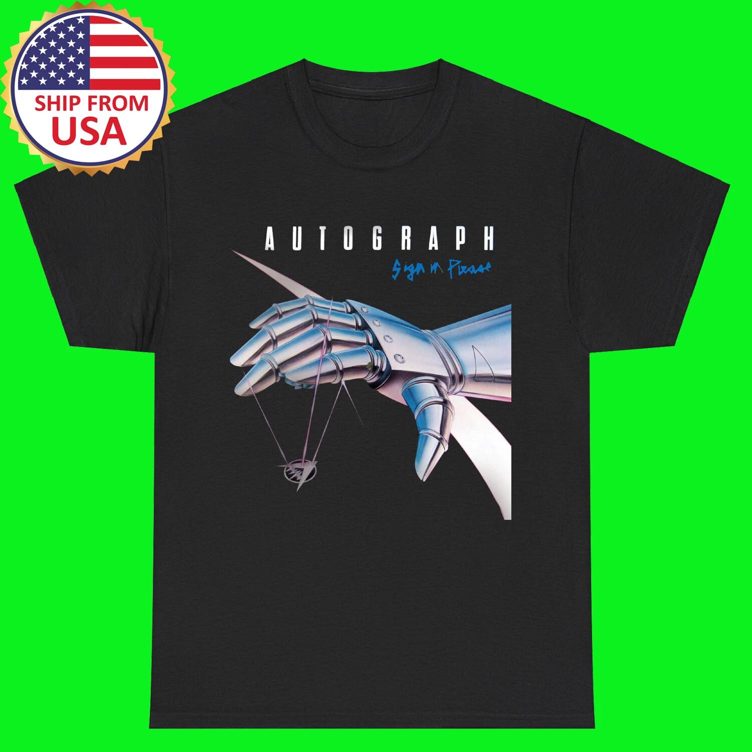 

Autograph Sign in Please Black T-Shirt Tee Top Unisex S