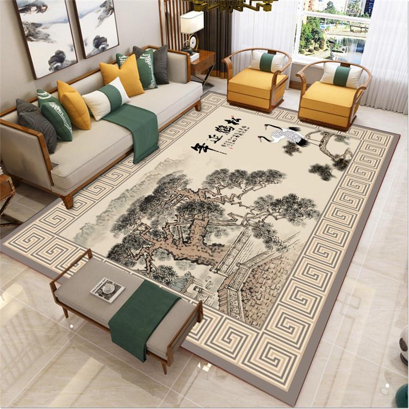 Chinese Style Carpet Classical Carpet Modern Minimalist Sofa Carpet Light Luxury Living Room Floor Mat Coffee Table Carpet