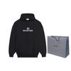 Balenciaga Sudadera con capucha Bb Pixel para mujer, corte medio, negra 578135TKVI81070