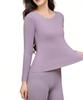 1 Set Thermal Underwear for Women Long Johns With Fleece Lined Long Sleeve Top & Bottom Base Layer Cold Weather