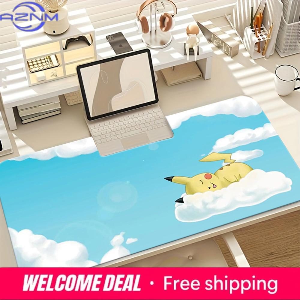 Sleepy Pikachu Cloud NonSlip Washable Gaming Desk Mat 30x80x0.2cm