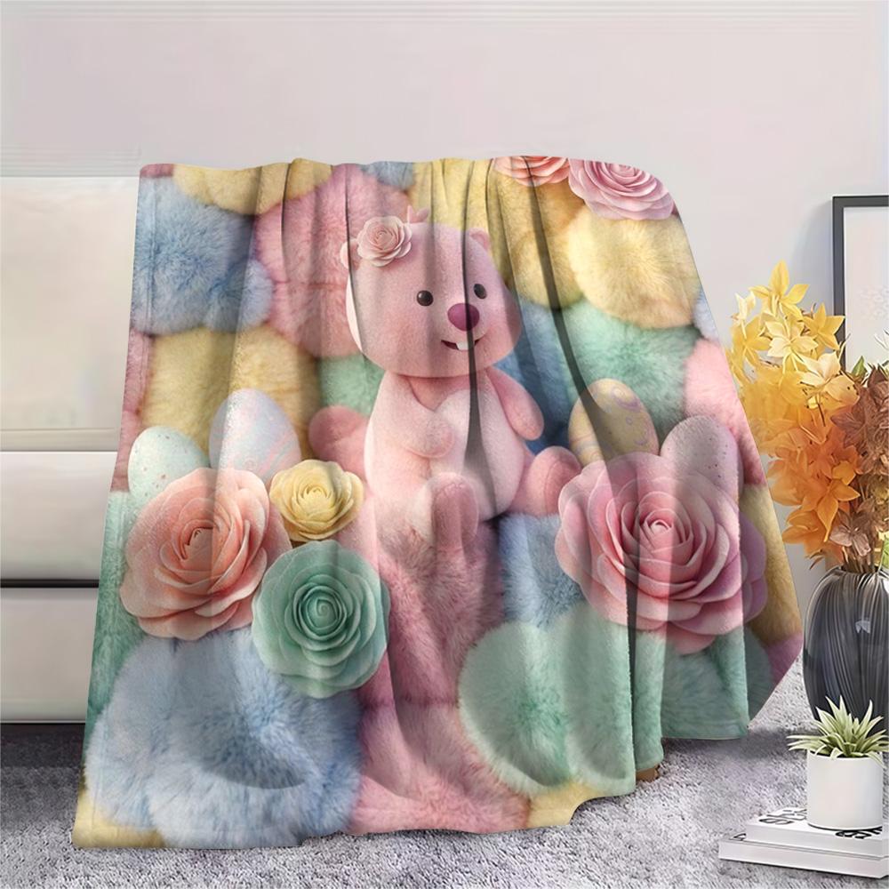 1Pc Loopy Print Flannel Blanket, High Quality Comfortable for All Seasons, Home Decor, Warmth and Comfort, Perfect for Christmas Gifts