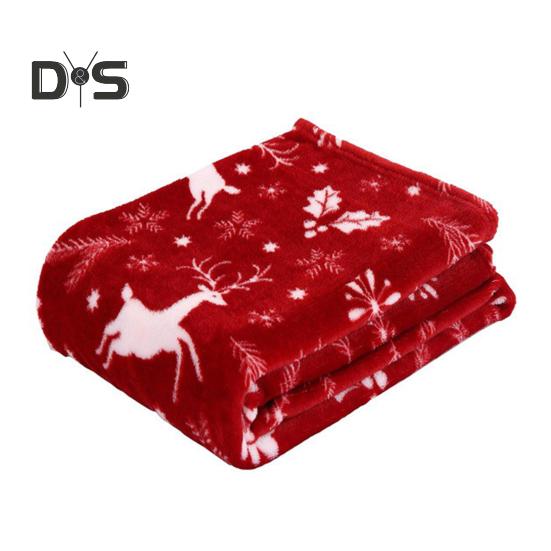Winter Christmas Blanket Snowflake Elk Printed Thickened Plush Machine Washable Office Nap Dormitory Home Bed Sofa Travel Cozy Warm Blanket