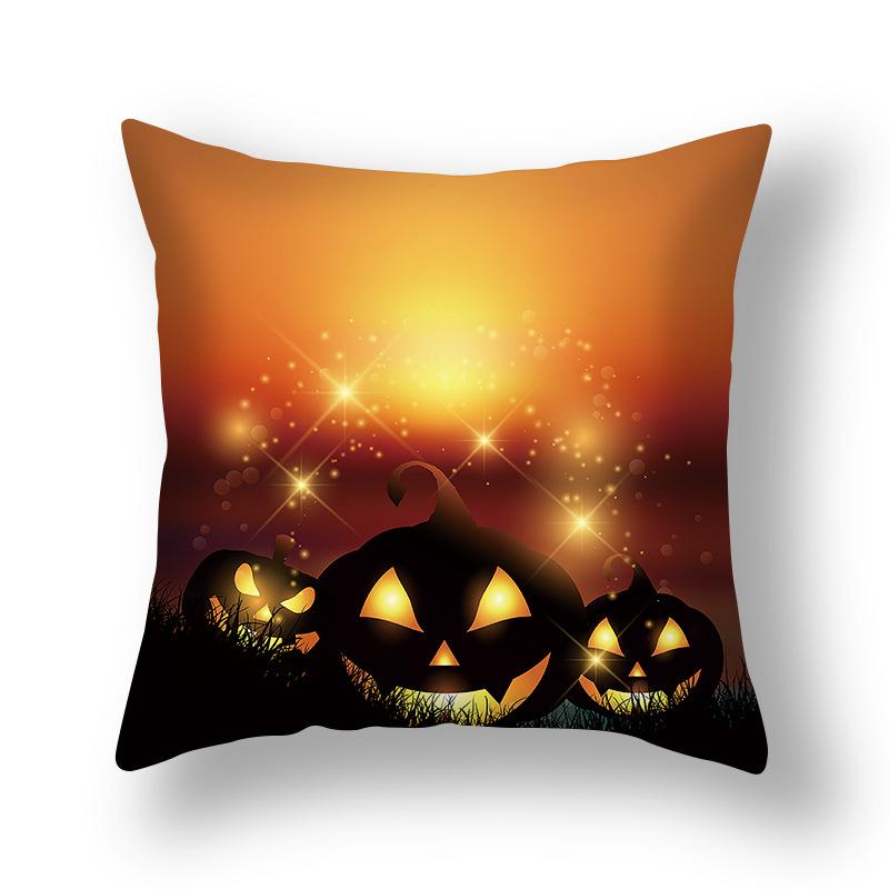 Bat Pumpkin Pillow Case Sofa Scary Happy Halloween Decorations for Home 2023 Horror Haunted House Cat Cushion Cover Pillowcase