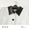 ELLE Women's French Color-Block Mid-Length Trench Coat