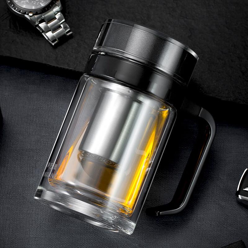 Wanxiang Double-Layer Tea Infuser Glass Mug