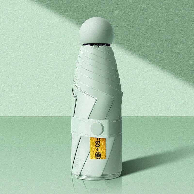 

Компактный дорожный мини-зонт Защита от УФ-лучей Зонт-капсула 5 сложений Сверхлегкий солнцезащитный зонт Портативный ручной metal-fiber composite&6K