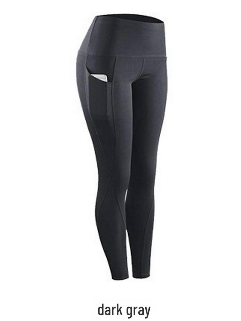 High-Waisted Yoga Pants with Side Pockets - Hip-Lifting, Slimming Sports Leggings
