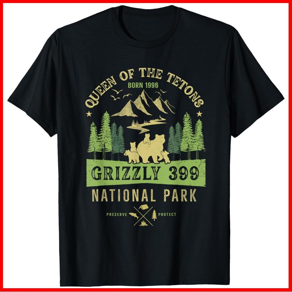Queen Of The Tetons Grizzly 399 National Park Preserve Black Cotton T-Shirt Unisex T-Shirt S
