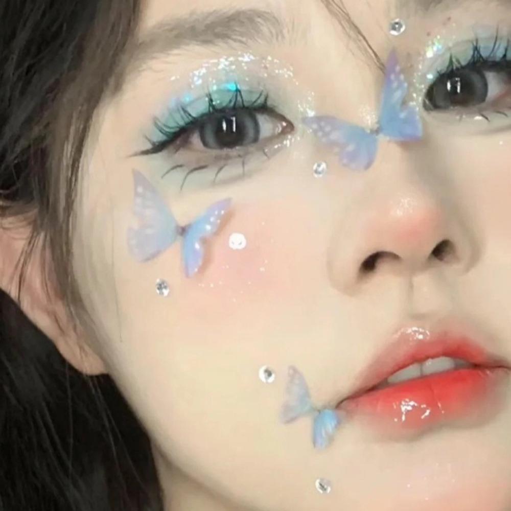 Diamant Braut Make-up Patch Schmetterling Augen Make-up Aufkleber für Kinder Bühnen-Make-up