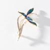 Simple Blue Flower Brooch Women Unisex Alloy Enamel High-end Elegant Simple Plant Series Brooch Pin Gifts PD1377