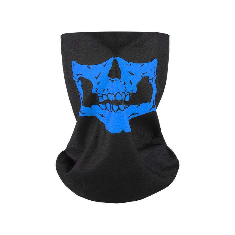 

Cycling Warm Facial Mask, Printed Head Cover, Multifunctional Neck Cover One Size синий