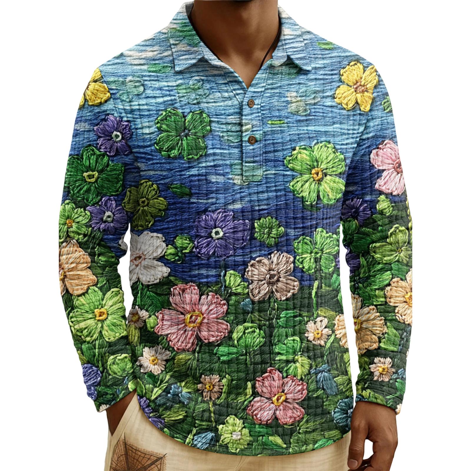 

Men s Quilted Knit Pullover Button-down Top L синій