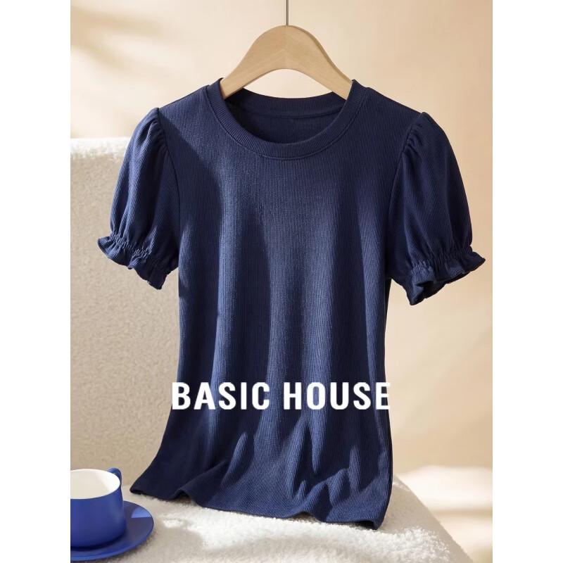 Basic House Women s Puff Sleeve T-shirt S