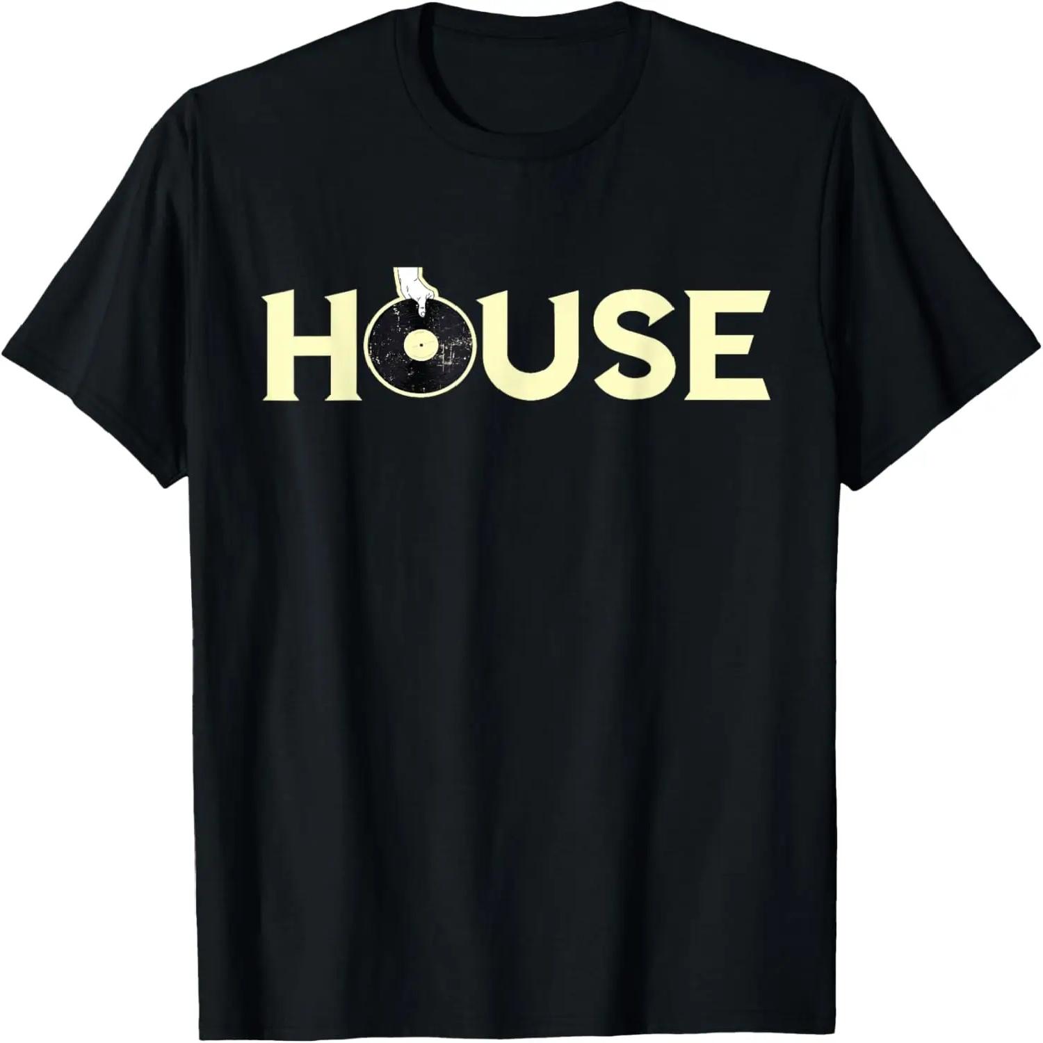 Футболка с принтом House DJ Танцевальный клуб Диджей Проигрыватель Музыкант S