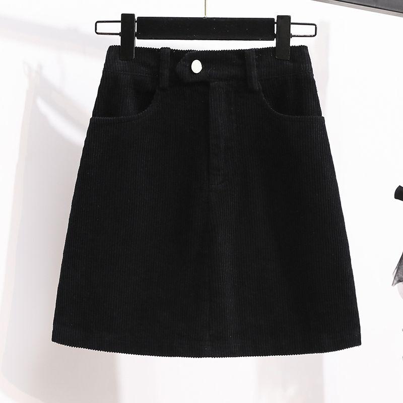 Loose Slim Looking Casual Washed Corduroy Skirt
