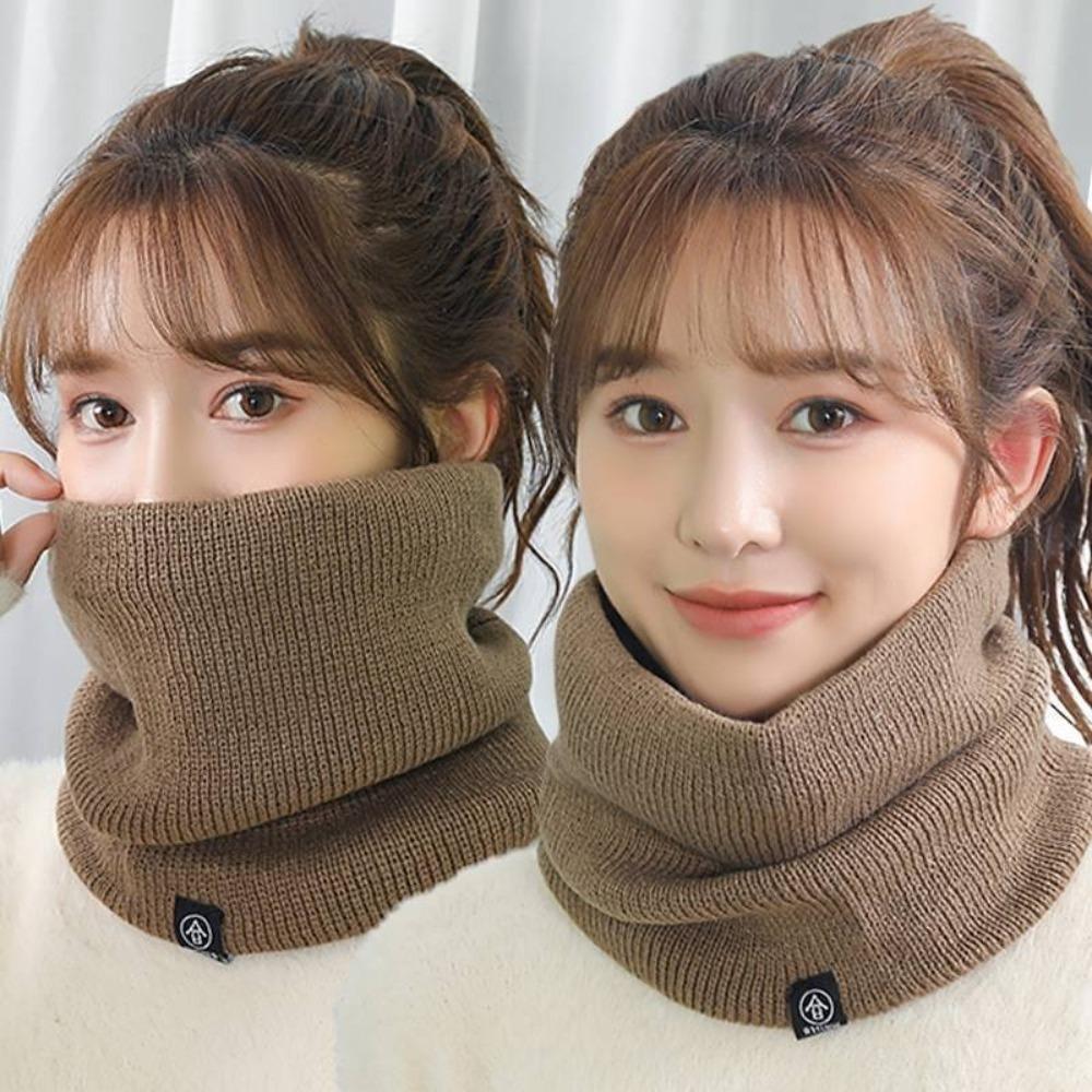 Cold-proof Collar Neck Warmer Soft Knitted Neck Scarves Skating Running Hiking Scarves  Winter