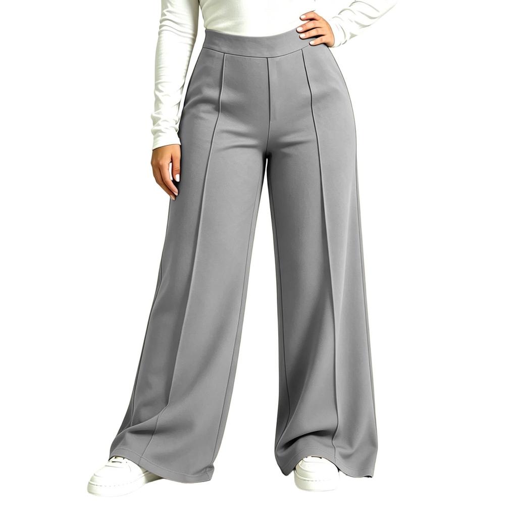 Women's Fashion Plus Size High Waist Wide Leg Casual Athletic Pants