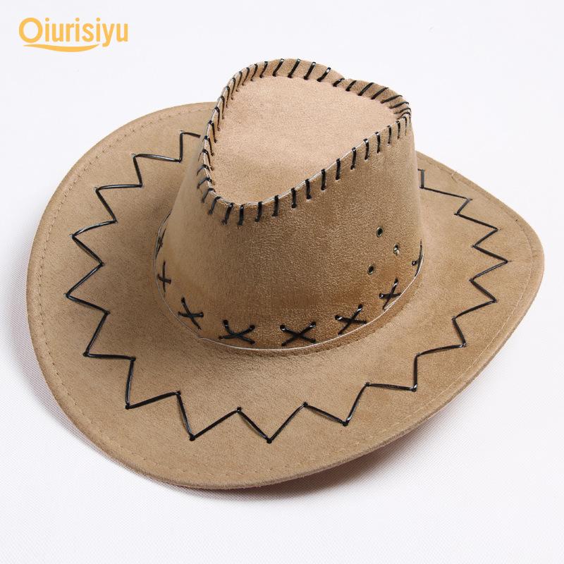 Solid Color Wide Cowboy Cap 