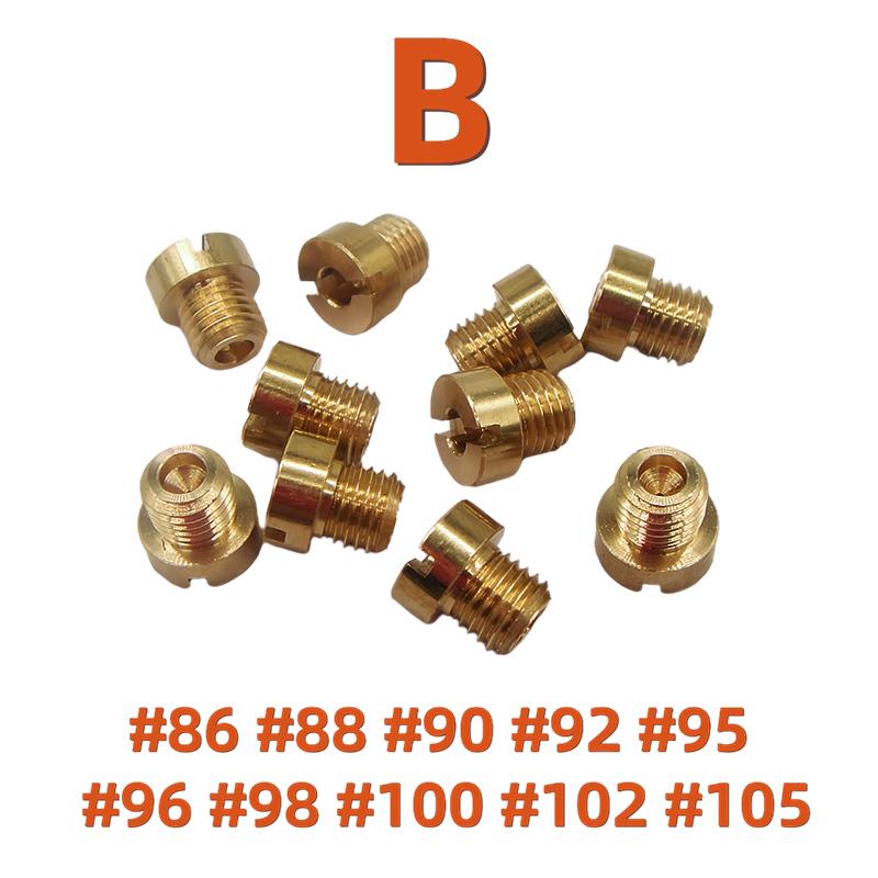 10pcs M6x0.75mm M6 Carburetor Main Jets Kit For Dellorto 6413 PHBH PHBL PHBE Motorcyle Carburetor Injector Nozzle Size#66-#210Carburetors Jets 7