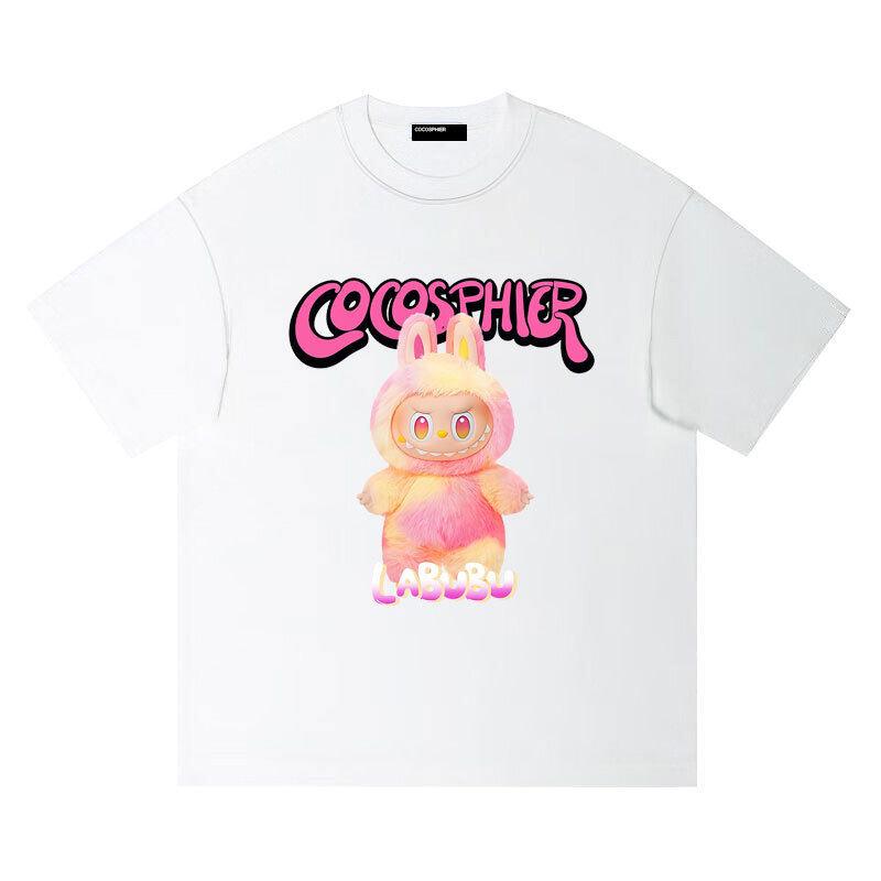 

Labubu Children s T-shirt Cute Cartoon Girl Round Neck Short Sleeve Fashion Versatile Girl Top 100