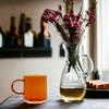 GLASS MUG FOR COFFEE AND TEA 310 Ml. 8.7 Cm AMBER