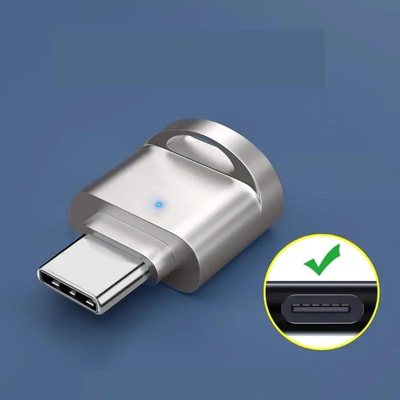 Type C TF Reader With Zinc oy Shell, SD Card Reader with USB C to USB Adapter, Suitable for Laptop, MacBook, Samsung Galaxy