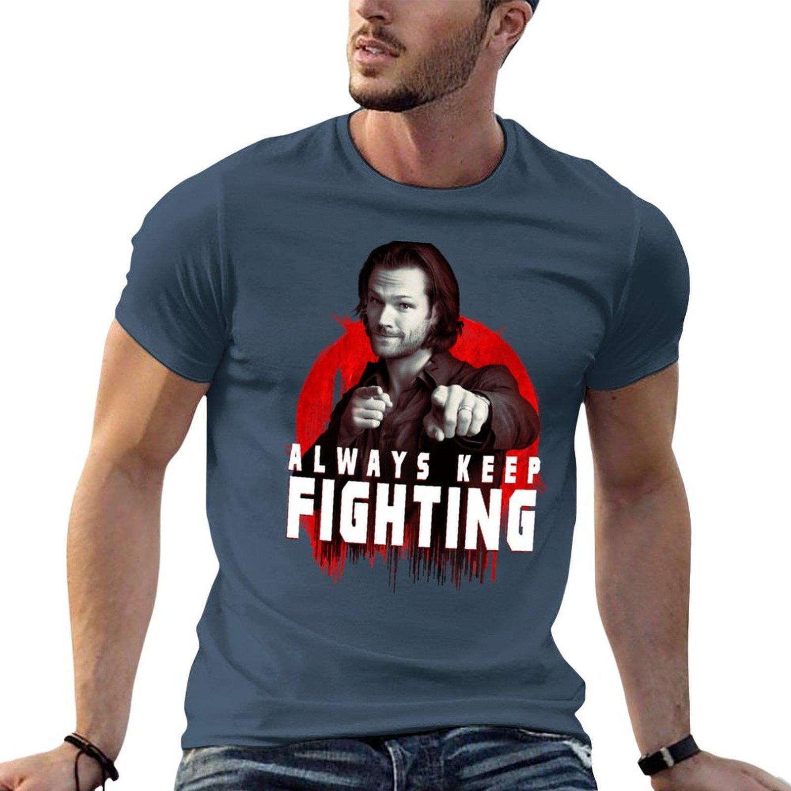 Always Keep Fighting Jared Padalecki Tshirt T Shirt Personalised Cotton T Shirt Unisex Cotton T Shirts Unisex 100 Tshirt S