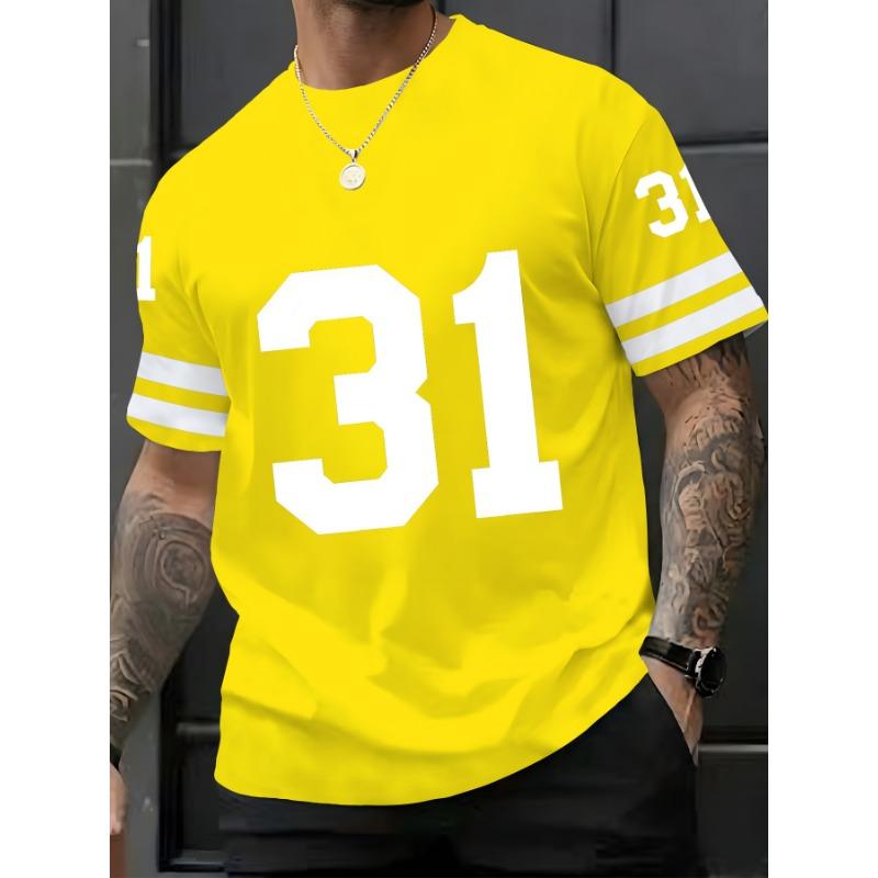 Men'S Casual Sports T-Shirt with a Print Design Featuring The Number 31